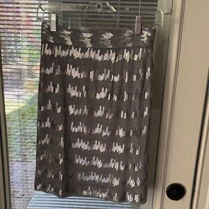 ANTONIO MELANI Silver Sequin Pencil Skirt